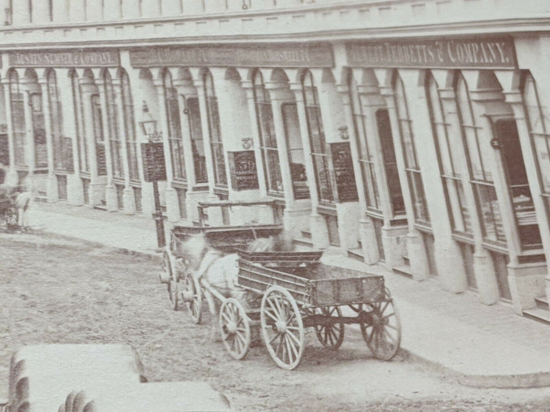 Franklin Street Boston MA Financial District Large Antique Albumin Photo