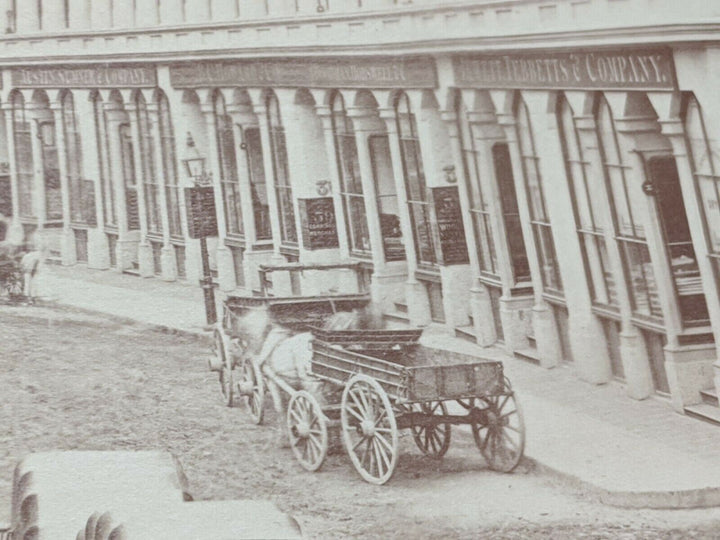 Franklin Street Boston MA Financial District Large Antique Albumin Photo