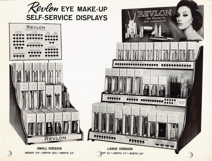 Revlon Eye Liner Makeup Vintage Fashion Store Display Advertising Photo 1962