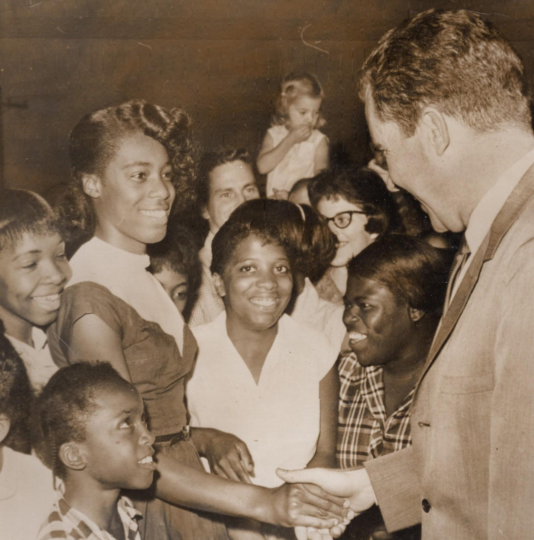 Richard Nixon Greeting African American Girls at Greensboro Campaign Stop 1960