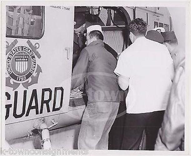 US Navy Ship Wreck Coast Guard Helicopter Rescue Vintage Military File Photos lo