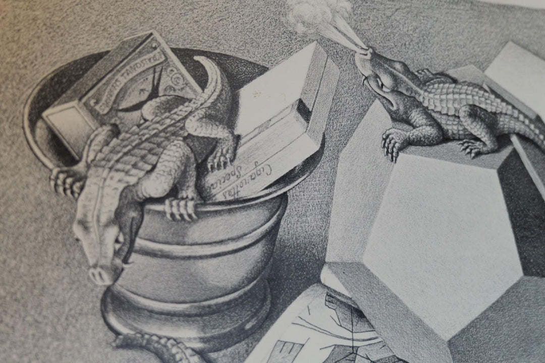 MC Escher Reptiles Poster Vintage Geometric Graphic Art Poster 22x28