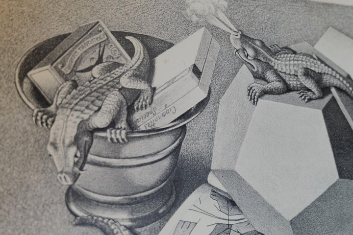 MC Escher Reptiles Poster Vintage Geometric Graphic Art Poster 22x28