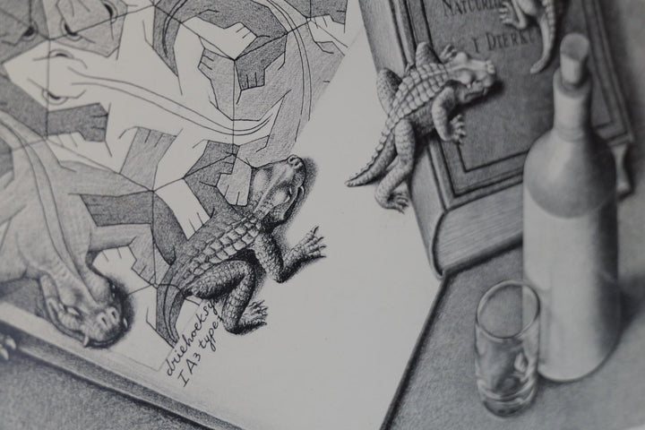 MC Escher Reptiles Poster Vintage Geometric Graphic Art Poster 22x28