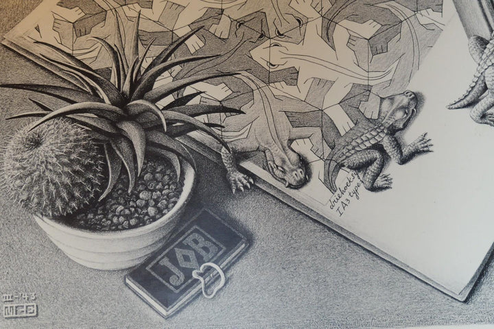 MC Escher Reptiles Poster Vintage Geometric Graphic Art Poster 22x28
