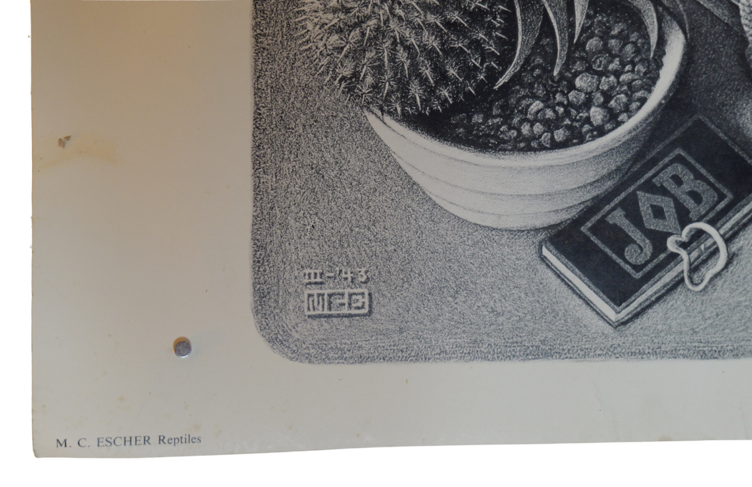MC Escher Reptiles Poster Vintage Geometric Graphic Art Poster 22x28