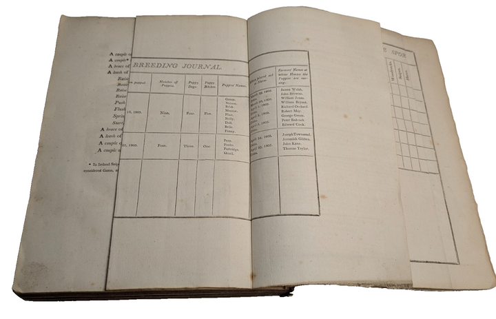 Antique Book on Dog Hunting Thornhill Shooting Directory 1st Edition 1804