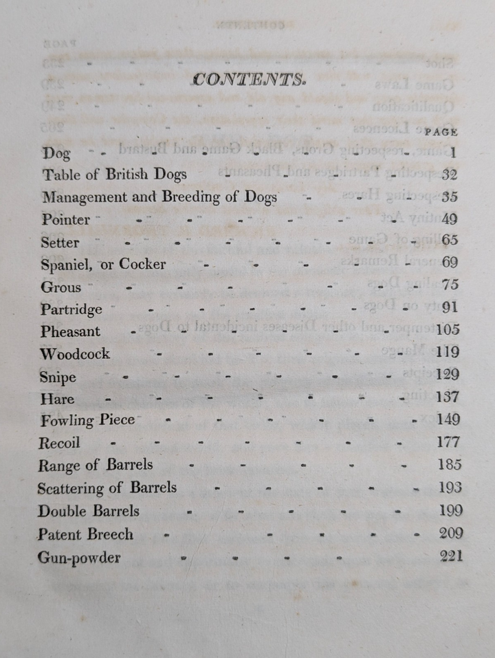 Antique Book on Dog Hunting Thornhill Shooting Directory 1st Edition 1804
