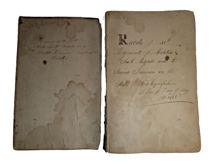 New Hampshire Militia 37th Regiment Antique Military Ledger Aroostook War Era