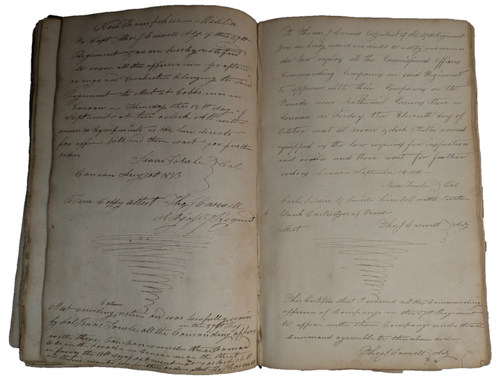 New Hampshire Militia 37th Regiment Antique Military Ledger Aroostook War Era