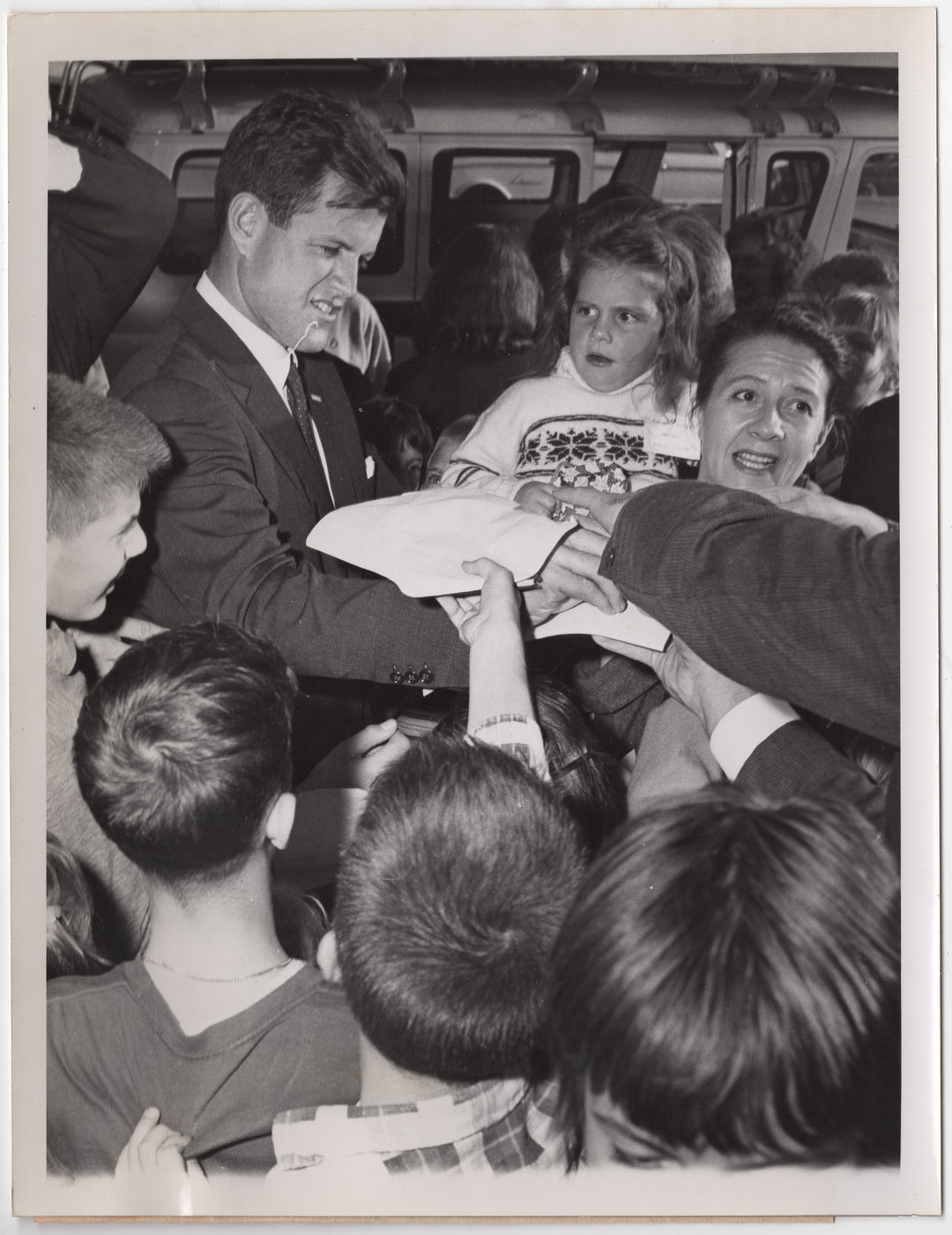 Young Ted Kennedy MA Senate Campaign Stop Vintage Press Photo 1962