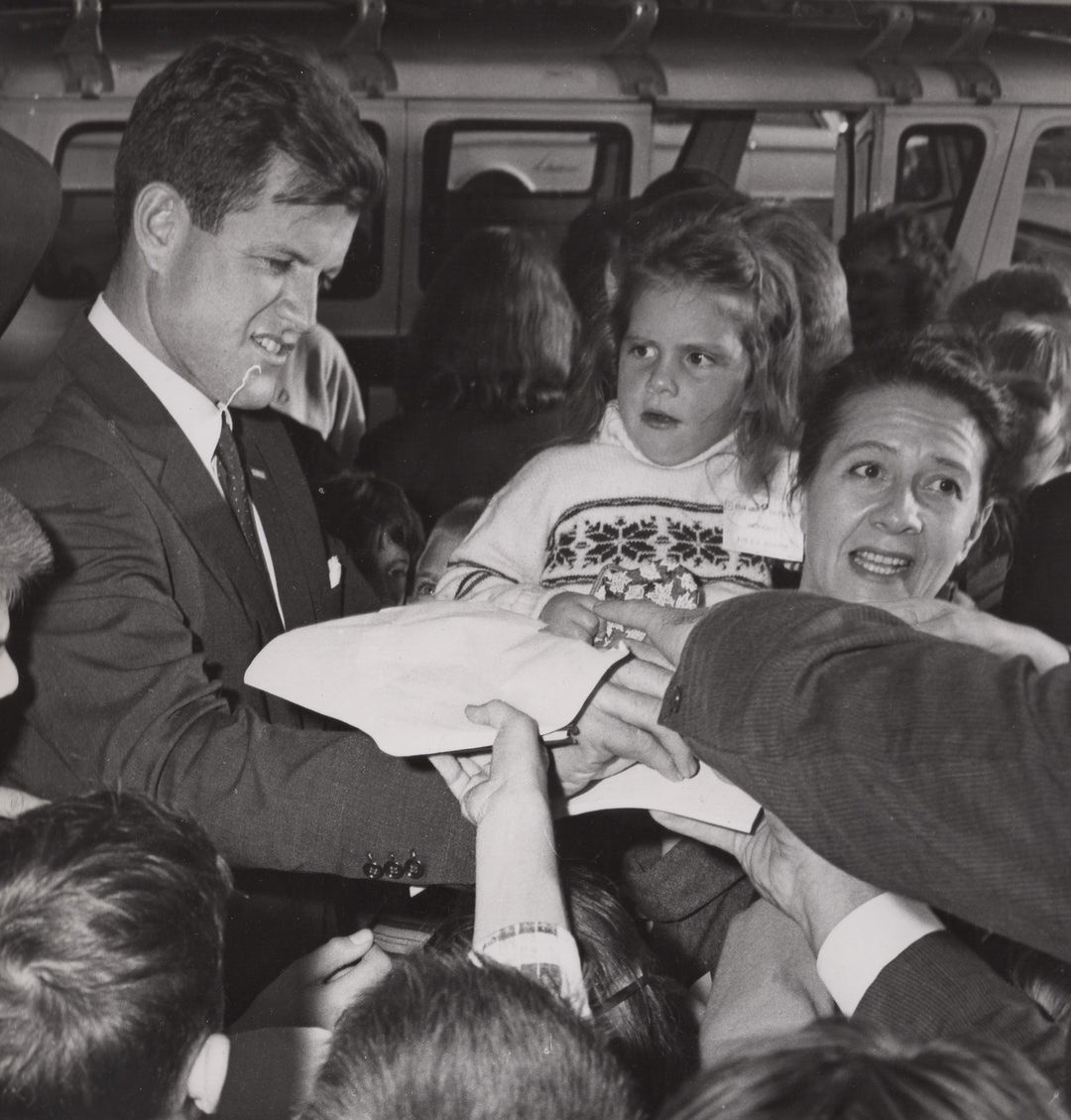Young Ted Kennedy MA Senate Campaign Stop Vintage Press Photo 1962