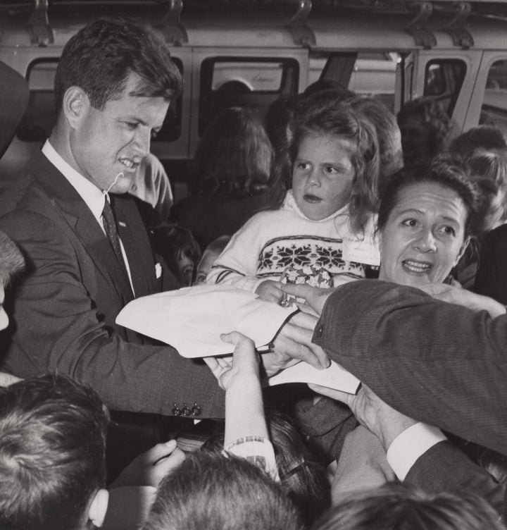 Young Ted Kennedy MA Senate Campaign Stop Vintage Press Photo 1962