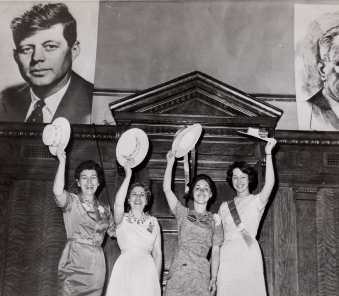 Ted Kennedy Senate Race Delegates & JFK Poster Springfield MA Press Photo
