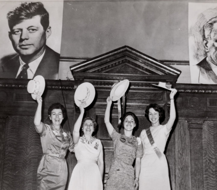 Ted Kennedy Senate Race Delegates & JFK Poster Springfield MA Press Photo
