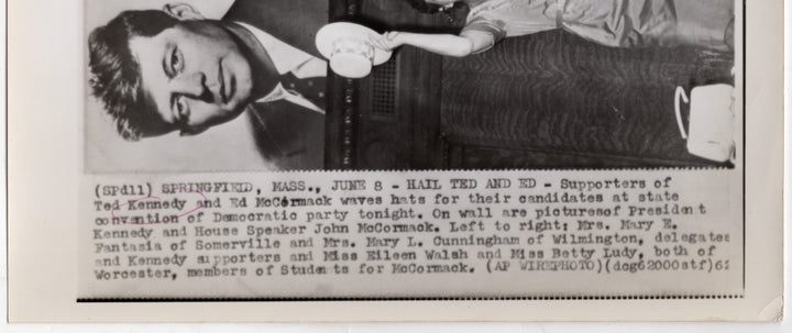 Ted Kennedy Senate Race Delegates & JFK Poster Springfield MA Press Photo