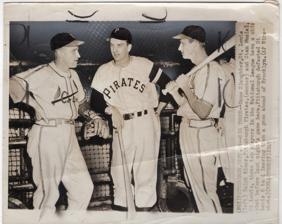 Stan Musial Ralph Kiner Enos Slaughter St. Louis Baseball Original Press Photo