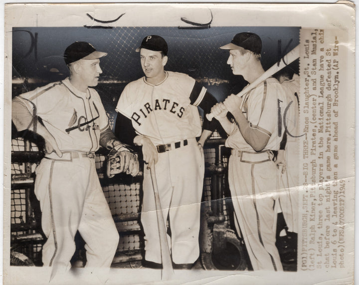 Stan Musial Ralph Kiner Enos Slaughter St. Louis Baseball Original Press Photo