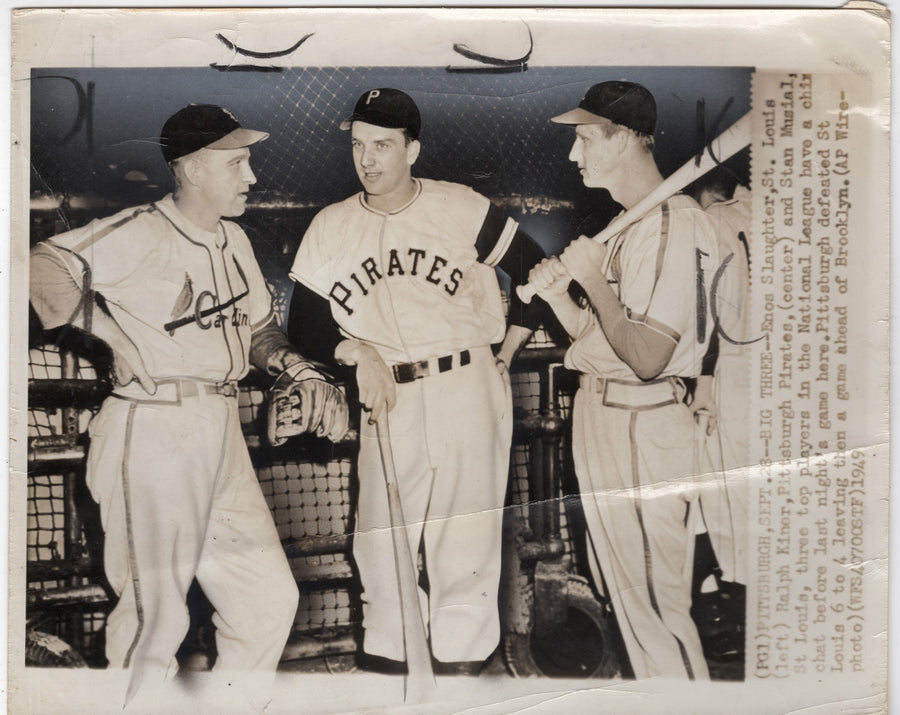 Stan Musial Ralph Kiner Enos Slaughter St. Louis Baseball Original Press Photo