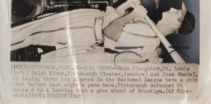 Stan Musial Ralph Kiner Enos Slaughter St. Louis Baseball Original Press Photo