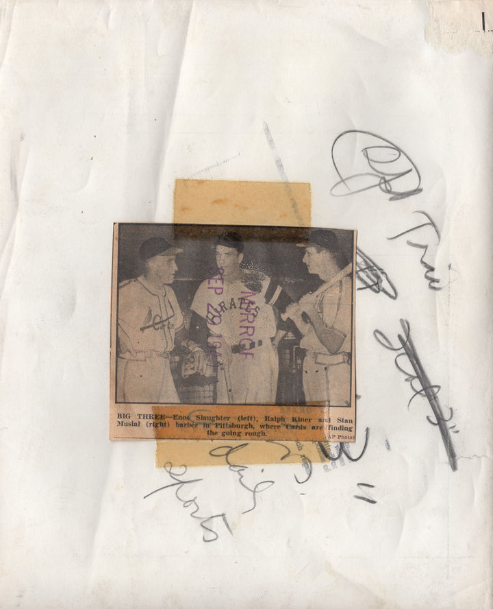 Stan Musial Ralph Kiner Enos Slaughter St. Louis Baseball Original Press Photo