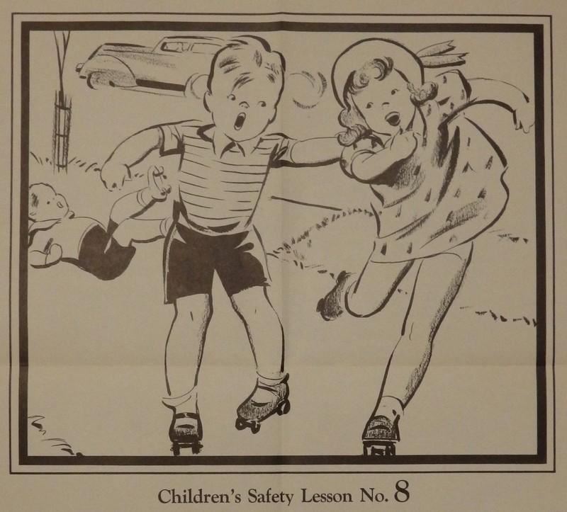 Roller Skating Safety Lumberman's Mutual Insurance Vintage Children's PSA Poster
