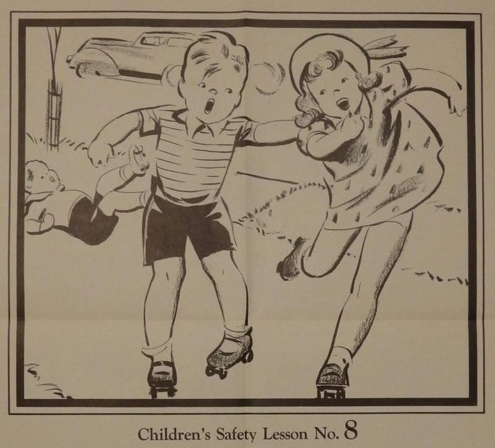 Roller Skating Safety Lumberman's Mutual Insurance Vintage Children's PSA Poster
