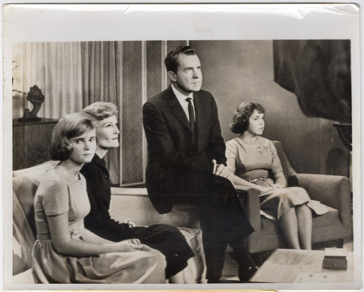 Richard Nixon Pat Daughters CA Governor Campaign Original Press Photo 1962