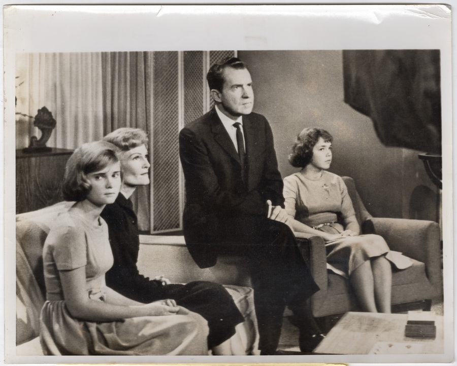 Richard Nixon Pat Daughters CA Governor Campaign Original Press Photo 1962
