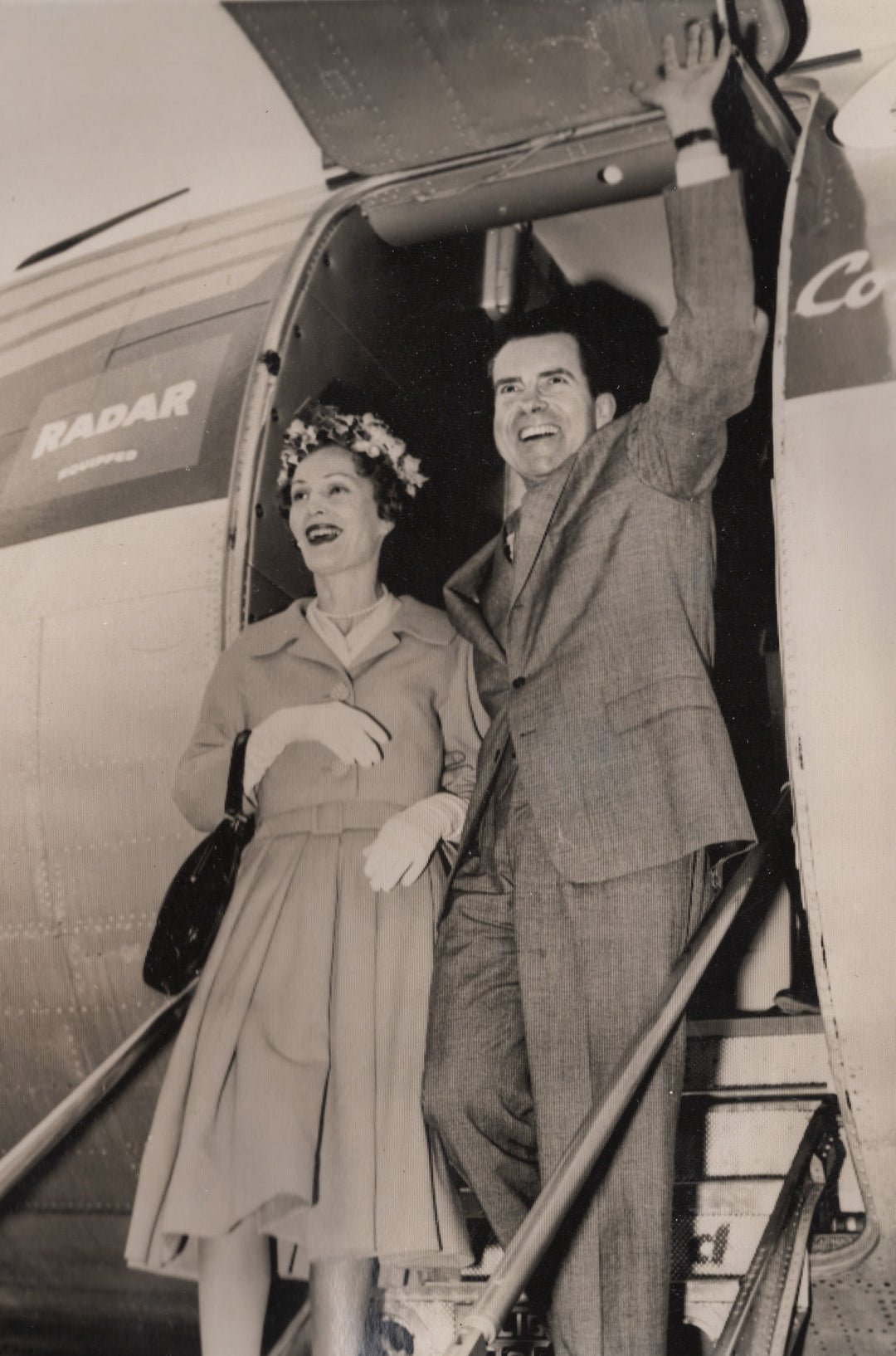 Richard Nixon VP Syracuse Airport Campaign Stop Original Political Press Photo