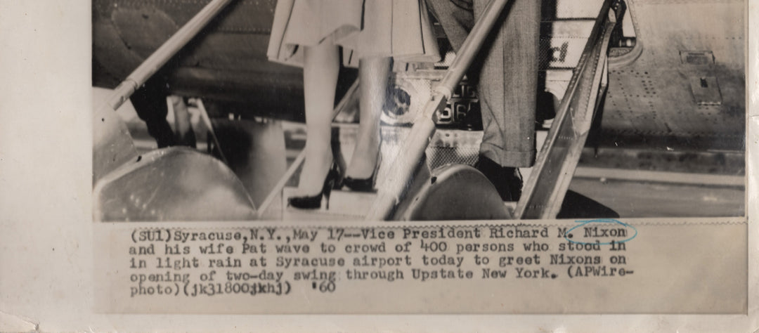 Richard Nixon VP Syracuse Airport Campaign Stop Original Political Press Photo