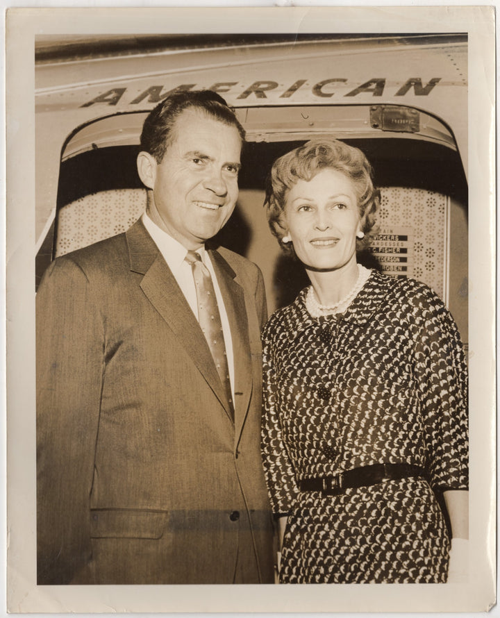 President Richard Nixon Wife Pat Nixon American Airlines Political Press Photo