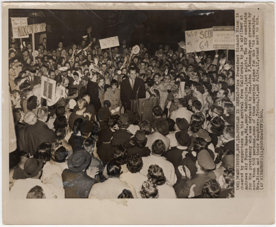 Vice President Nixon Victory Rally Andrews Air Force Base Political Press Photo