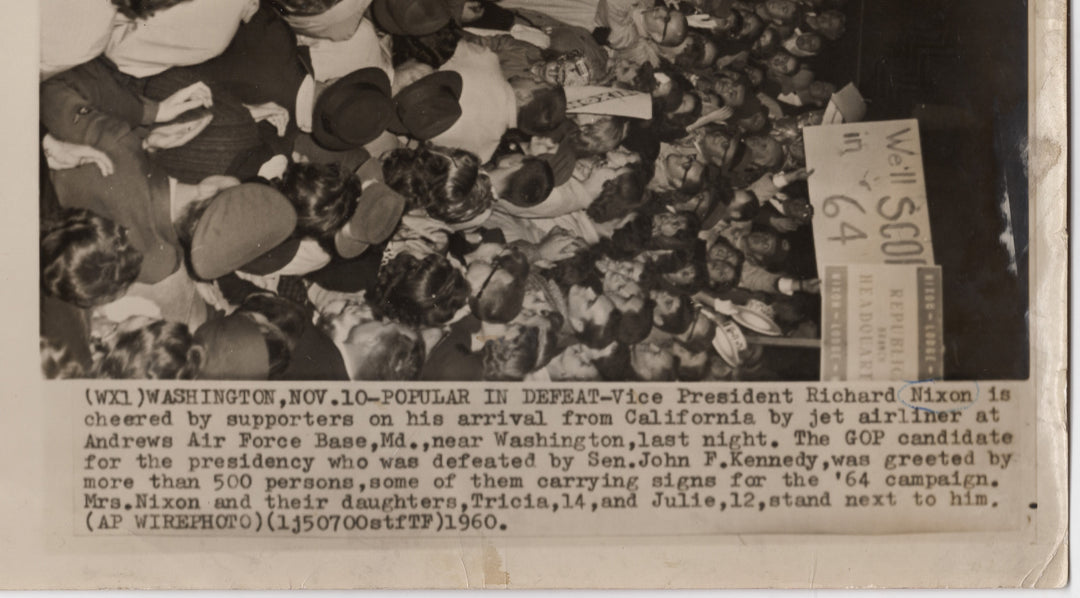 Vice President Nixon Victory Rally Andrews Air Force Base Political Press Photo