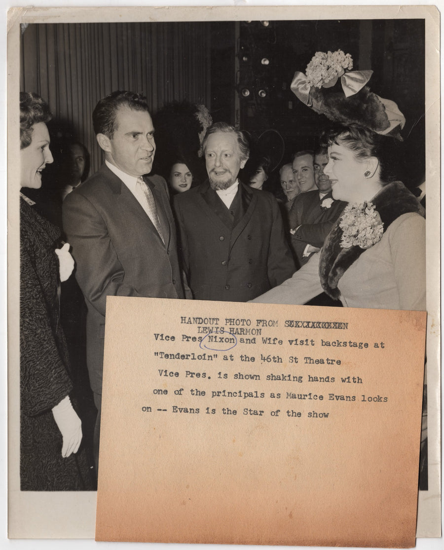 Vice President Nixon Tenderloin 46th Street Theatre Maurice Evans Press Photo