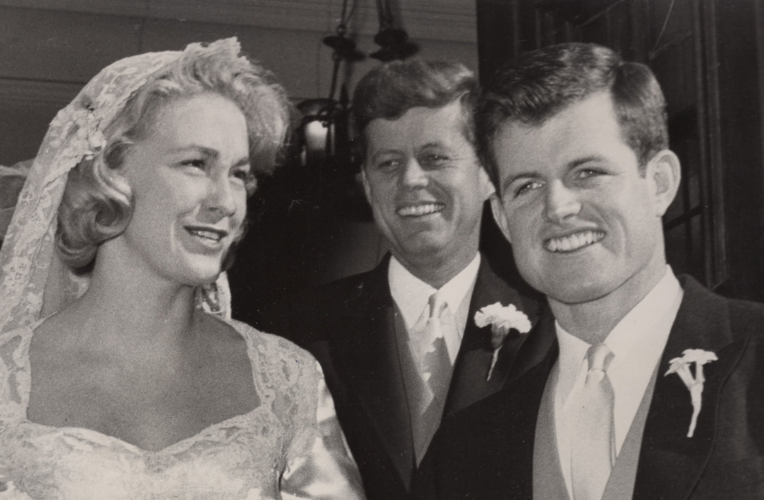 JFK Ted Kennedy Wedding Day St. Joseph's Church NY Vintage Press Photo 1958