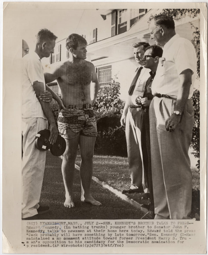 Ted Kennedy Swimsuit JFK Nomination Controversy Hyannisport MA Press Photo