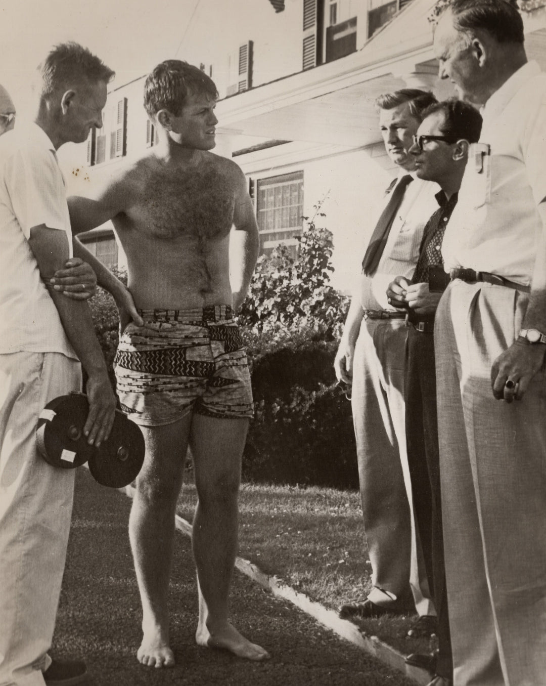 Ted Kennedy Swimsuit JFK Nomination Controversy Hyannis Port MA Press Photo