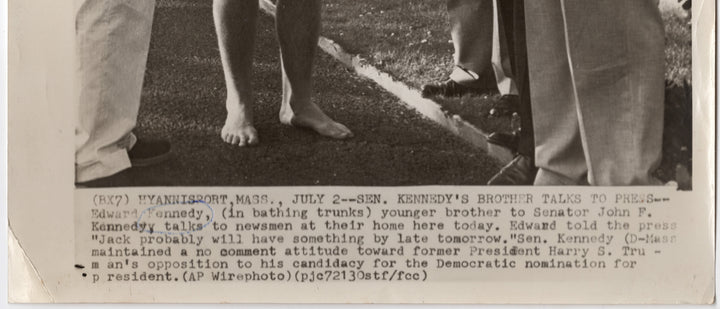 Ted Kennedy Swimsuit JFK Nomination Controversy Hyannis Port MA Press Photo