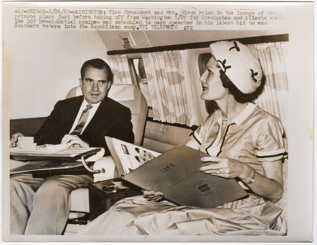 Richrad Nixon VP President Private Plane Campaign Birmingham Atlanta Press Photo