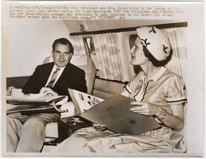 Richrad Nixon VP President Private Plane Campaign Birmingham Atlanta Press Photo