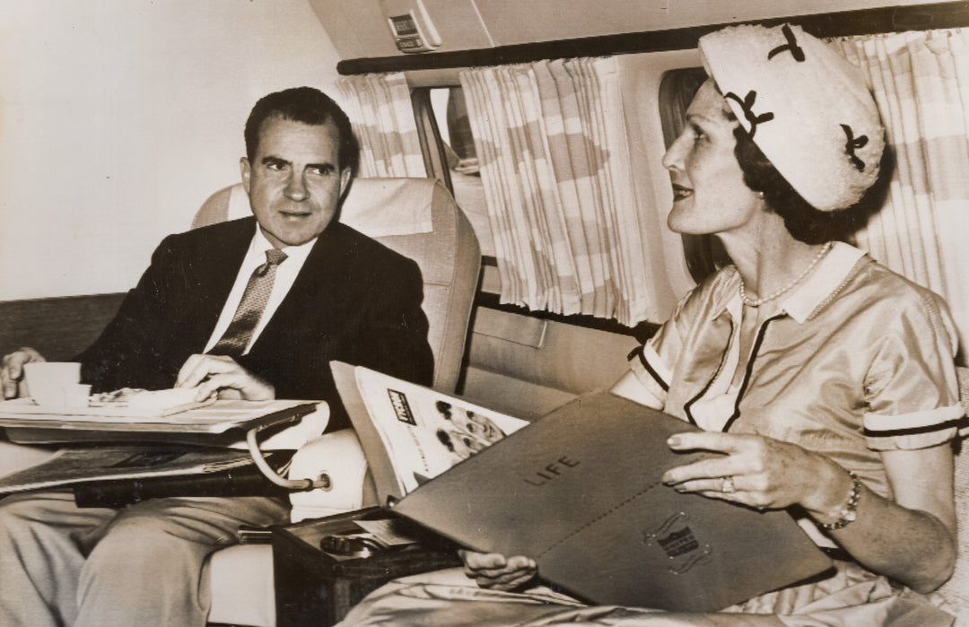 Richard Nixon VP President Private Plane Campaign Birmingham Atlanta Press Photo