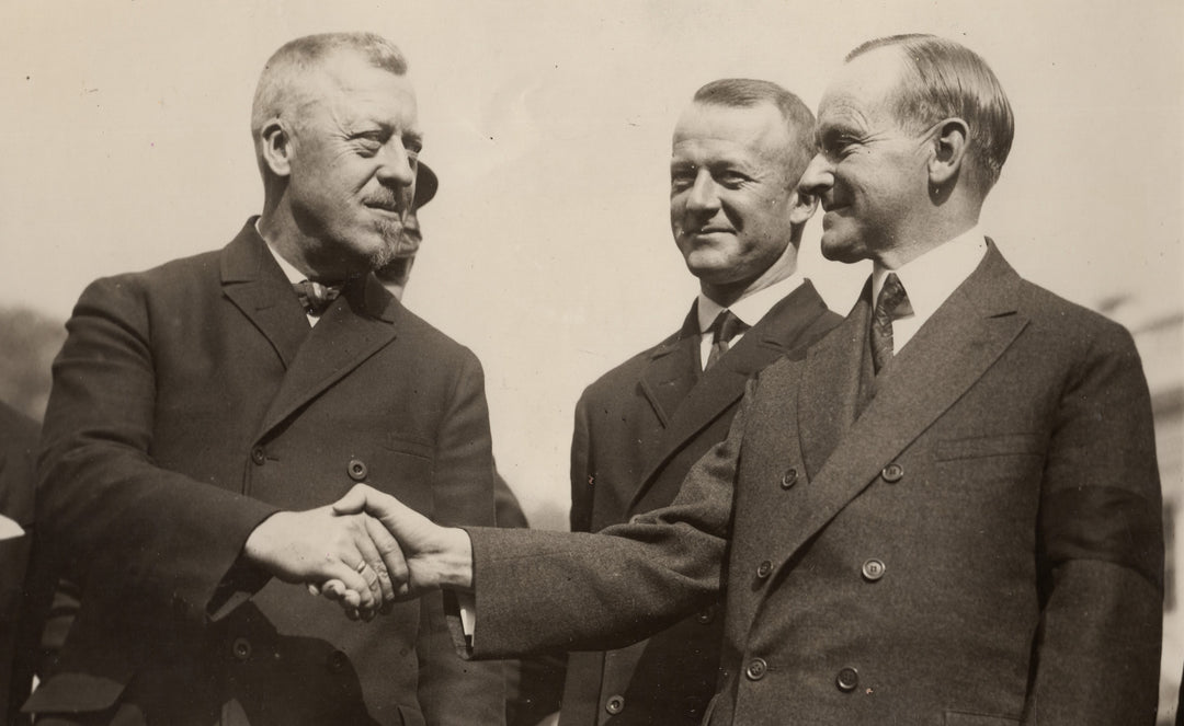 President Calvin Coolidge Dr Hugo Eckener Zeppelin Aircraft Press Photo 1928