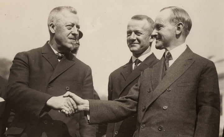 President Calvin Coolidge Dr Hugo Eckener Zeppelin Aircraft Press Photo 1928