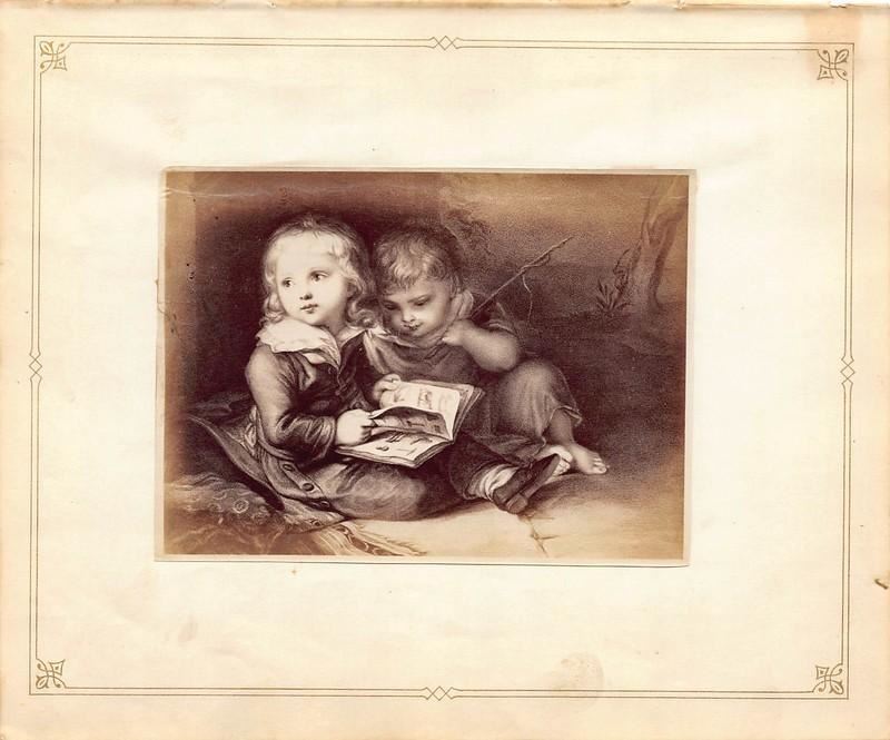 Heinrich Bucker Bilderbuch für Kinder Kids Painting Antique Albumen Print Photo