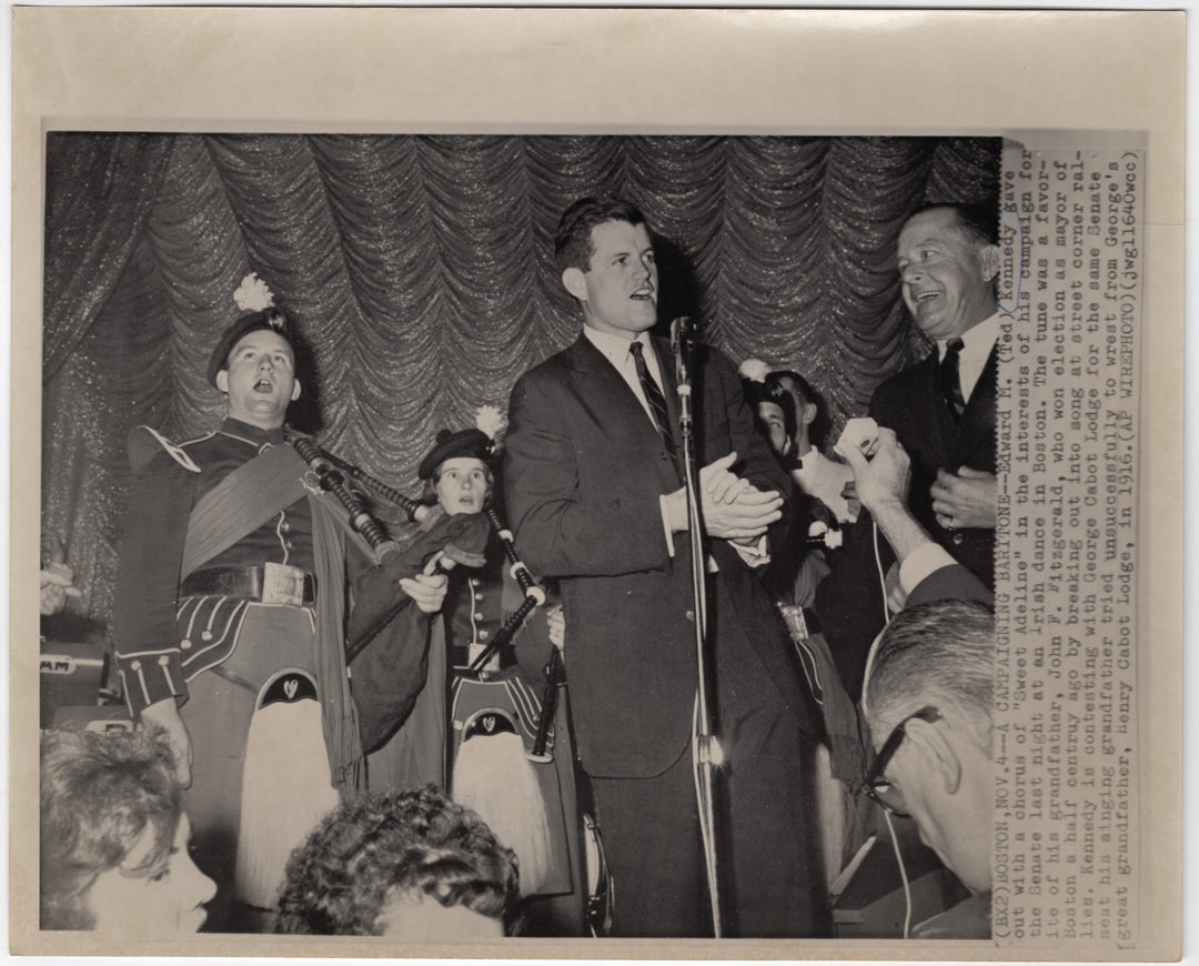 Ted Kennedy Sweet Adeline Irish Dance Vintage Political Sentate Campaign Photo