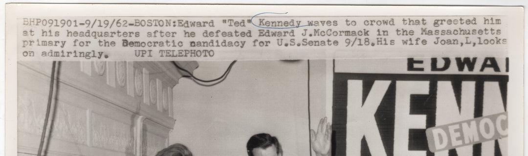 Senator Ted Kennedy Senate Primary Victory Vintage Political Press Photo 1962
