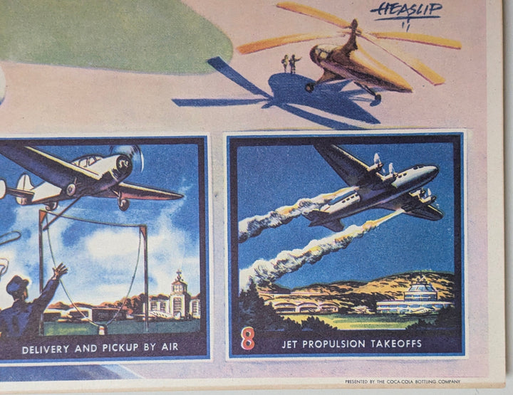 Airline Transportation Americana Vintage Coca Cola Graphic Art Educational Poster