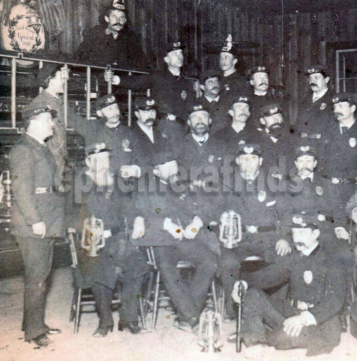 New York City Police Fire Fighters Antique Occupational Group Photo