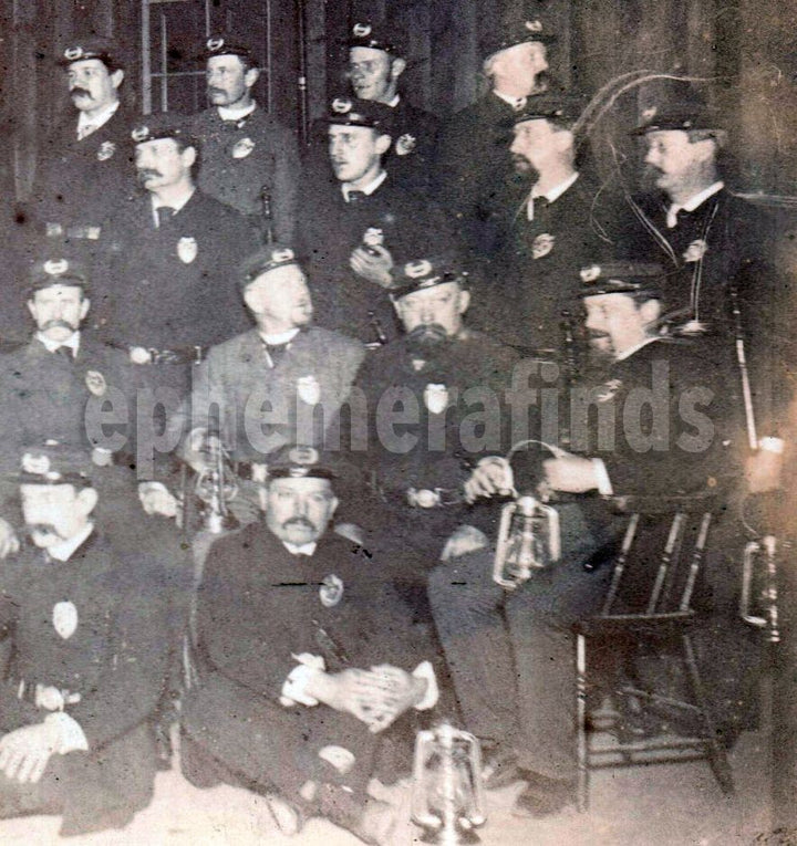 New York City Police Fire Fighters Antique Occupational Group Photo